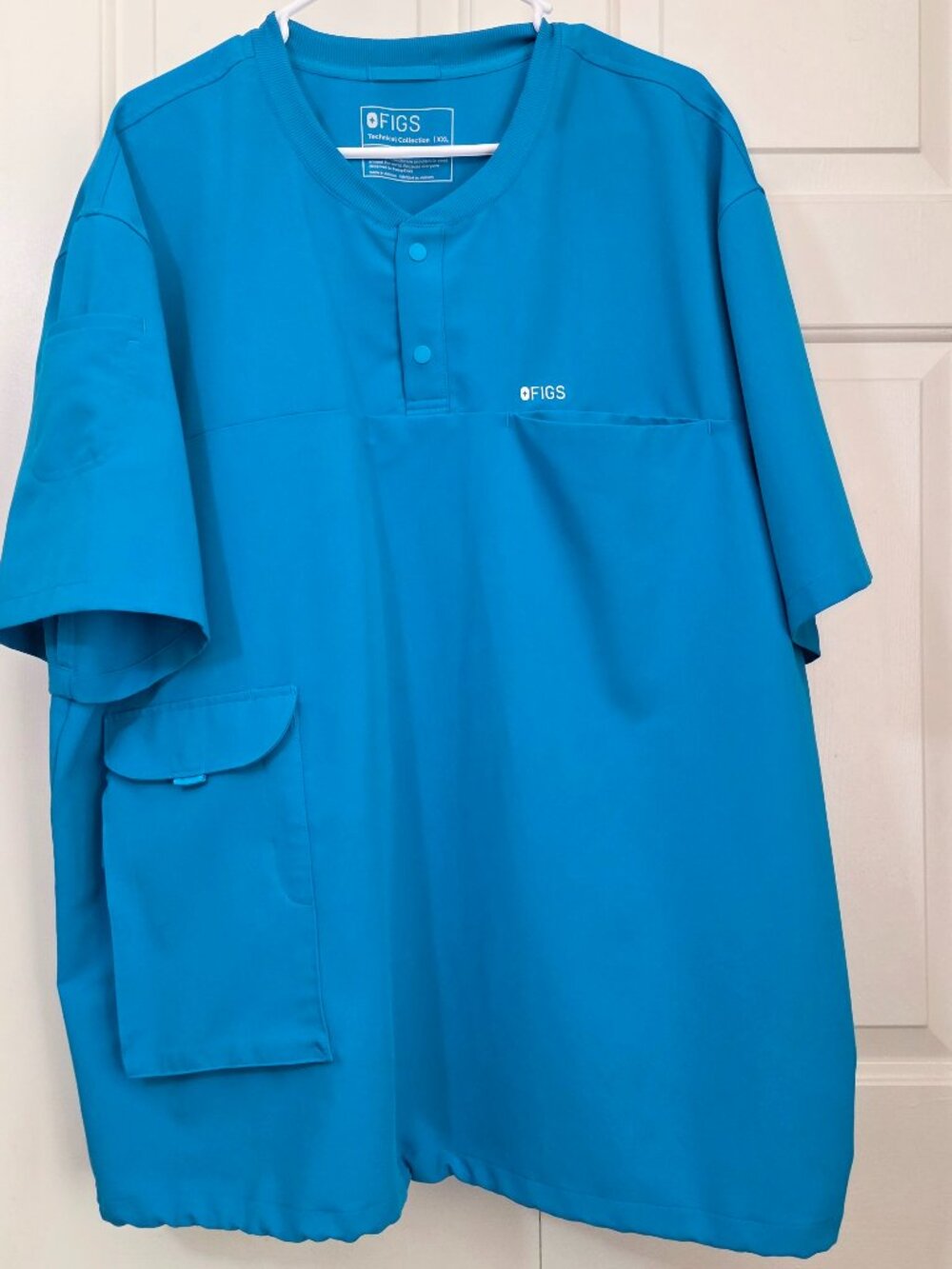 FIGS Men's 2-Piece Scrub Set XXL/XL Teal Blue Corfield Henley & Straight Leg